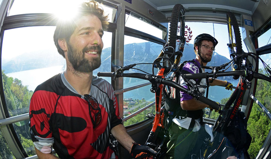 Serpiano cableway mountain bike