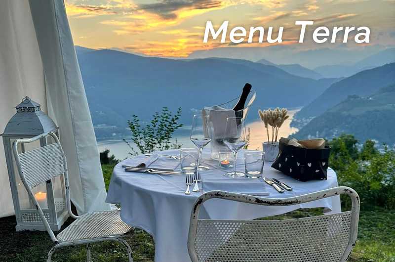 Cena romantica sotto le stelle per due persone - Menu Terra