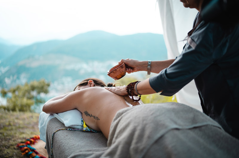 Total body relaxation massage with lake view